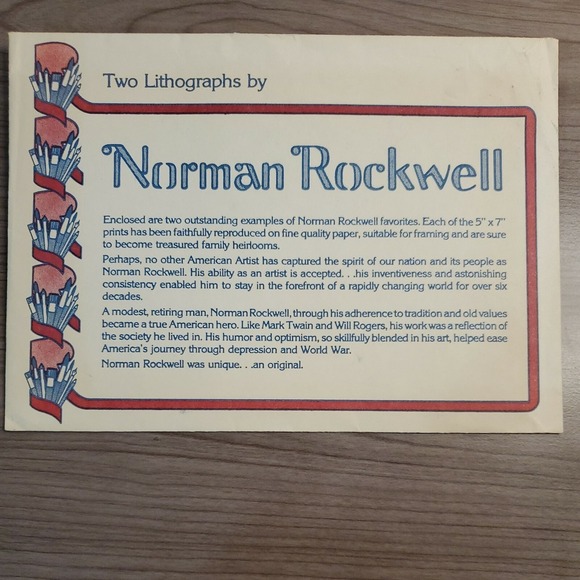 Set of 2 Norman Rockwell Lithographs 1972 Americana Storybook Vintage 5x7 Prints - Picture 4 of 4